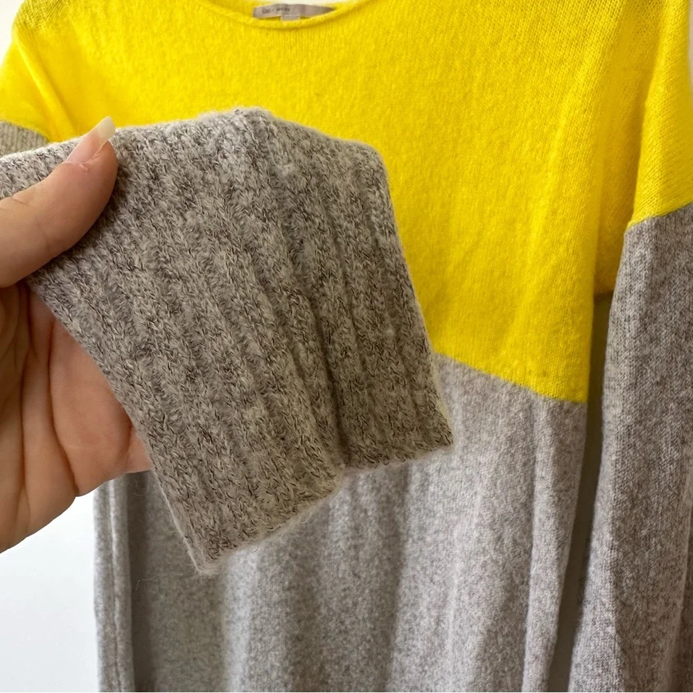 Gap Yellow Grey Colorblock Sweater
